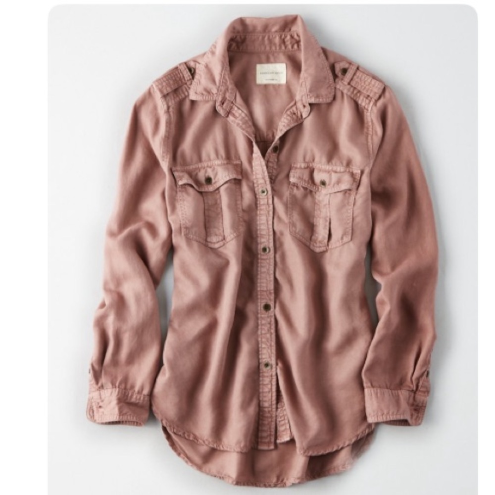 American Eagle Women's Military Button Down Shirt
